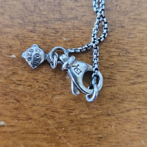 DAVID YURMAN DOUBLE CIRCLE INFINITY PENDANT CHAIN NECKLACE 925 SILVER - Picture 3 of 7